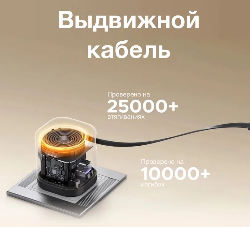 UGREEN 65 Вт GaN с выдвижным кабелем USB C (X605) - выдвижной кабель