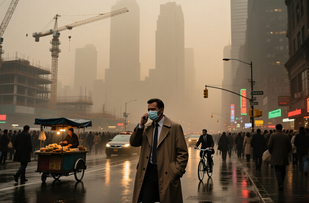 Двойной подход к исследованию. Даже азиатские города сейчас уже не такие грязные, но если загрязнение видно, это не значит, что воздух чистый. Фото.