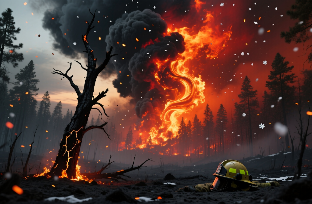 Практическое значение открытия. Лесные пожары, к сожалению, встречаются. И продукты горения от них вредны даже на большом расстояние от самого пожара. Фото.