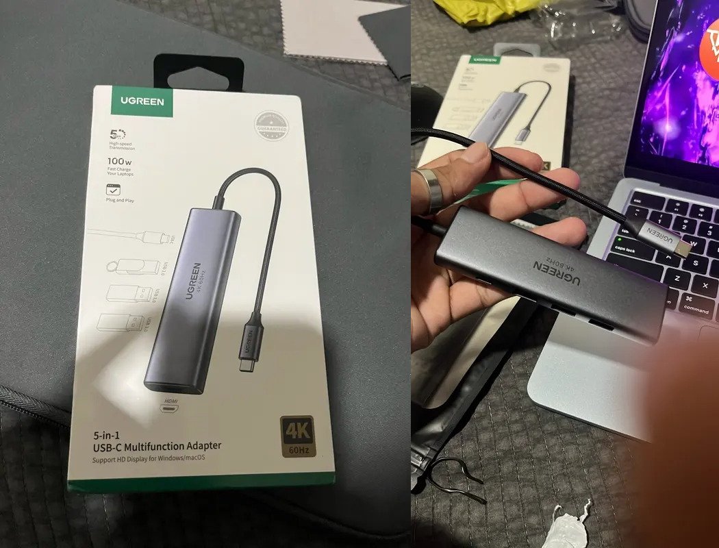 USB-C хаб для Макбука. На выбор есть разные варианты с разным набором портов. Фото.