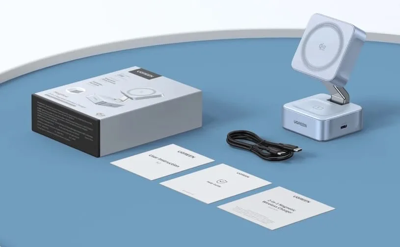 Ugreen Qi2 25W MagFlow 2-in-1: быстрая беспроводная зарядка iPhone - что в коробке