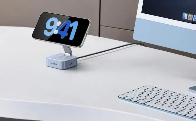 Ugreen Qi2 25W MagFlow 2-in-1: быстрая беспроводная зарядка iPhone - режим «Ожидание»