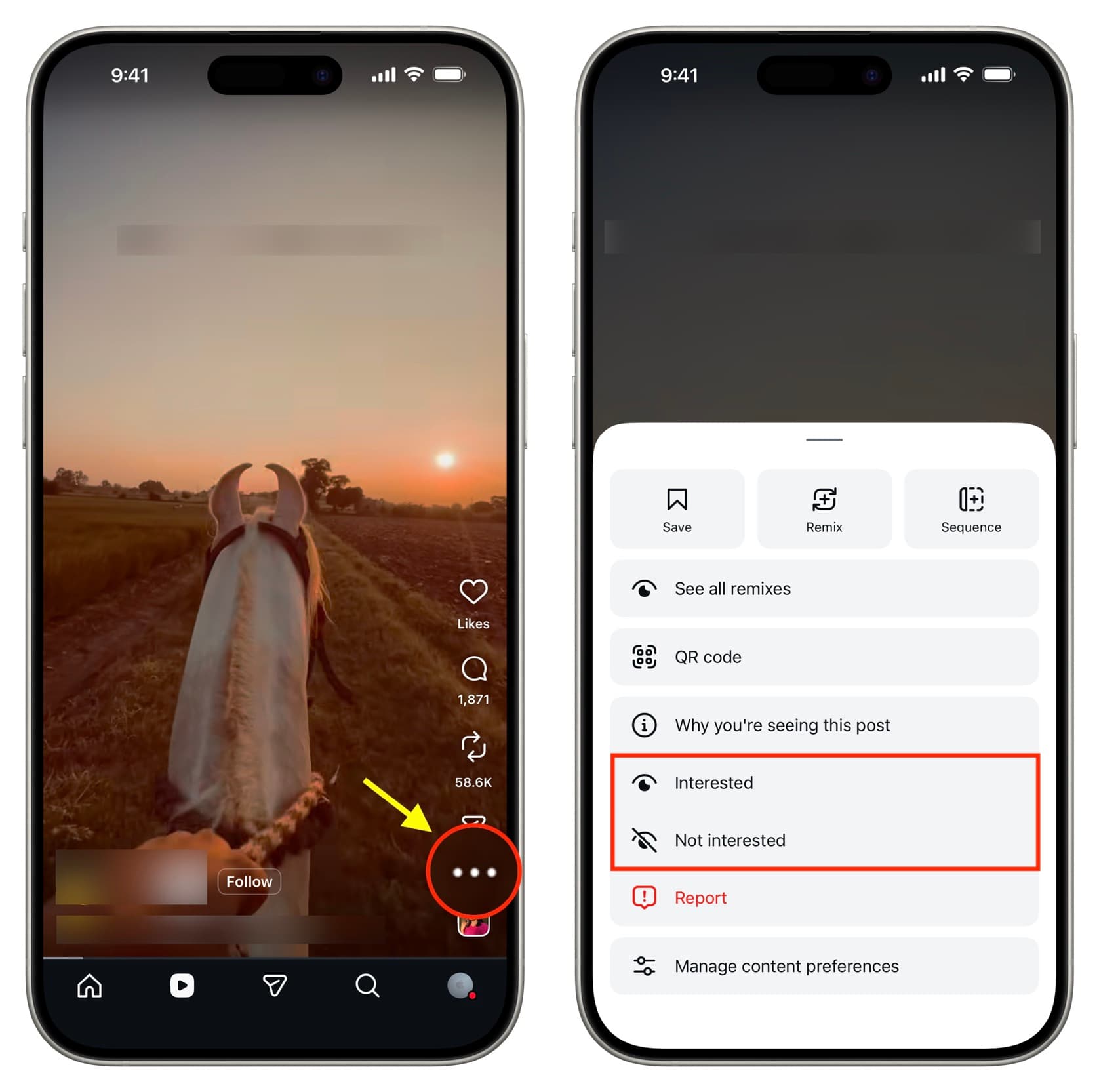 Tap-three-dots-icon-and-mark-reel-as-interested-or-not-interested