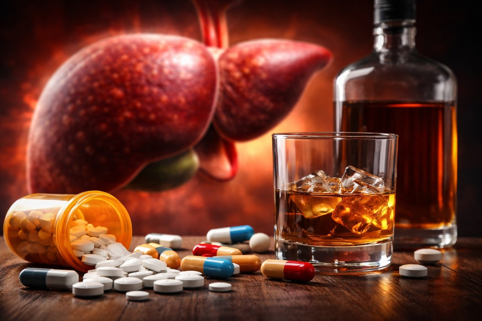 Чем опасно смешивание алкоголя и таблеток. Как минимум, из-за алкоголя таблетки могут просто не подействовать. Фото.