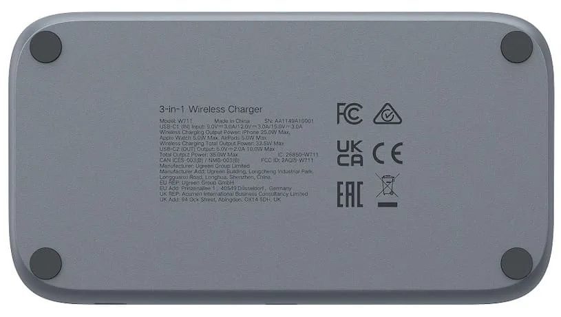 Дизайн беспроводной зарядной станции Ugreen Qi2 25 Вт MagFlow 3-in-1 (W711)