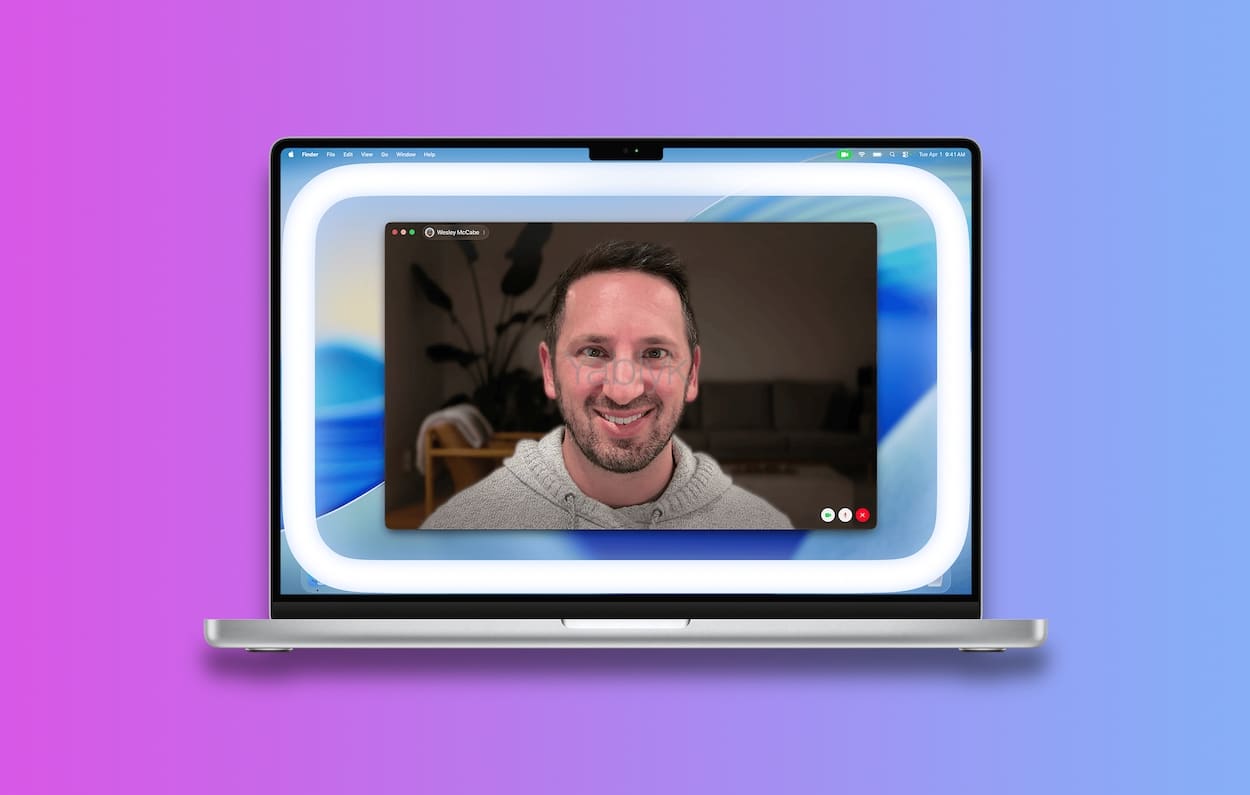Как включить кольцевую подсветку лица на экране Mac для видеозвонков
