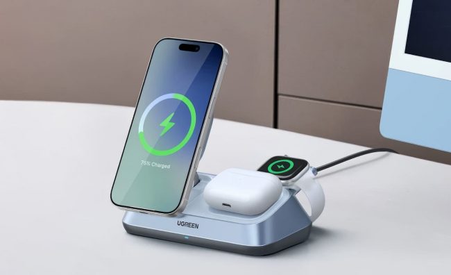 Обзор зарядной станции Ugreen Qi2 25 Вт MagFlow 3-in-1 (W711)