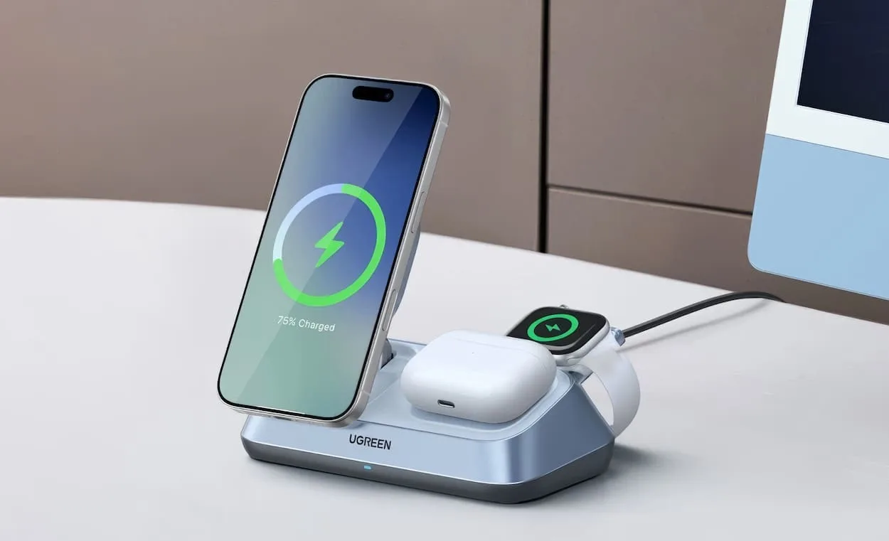 Обзор беспроводной зарядной станции Ugreen Qi2 25 Вт MagFlow 3-in-1 (W711)