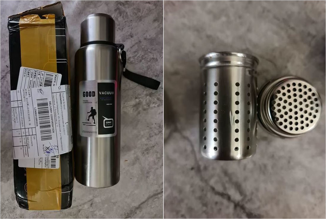 Литровый термос для чая. Топовый термос для чая — по суперцене на Али. Фото.