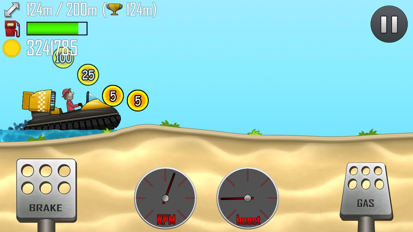 Hill Climb Racing — гонки на Айфон. Сумасшедшие гонки с очень необычными видами транспорта. Фото.