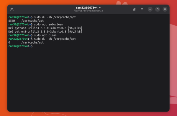 удаление кэша apt