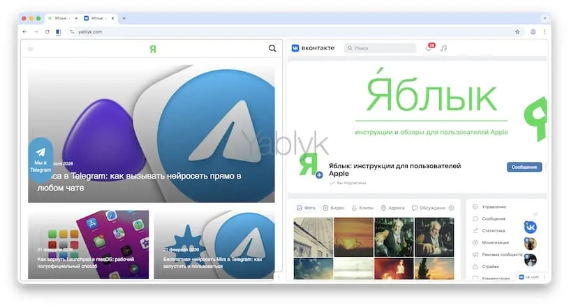 Как войти в режим разделенного экрана в Хроме