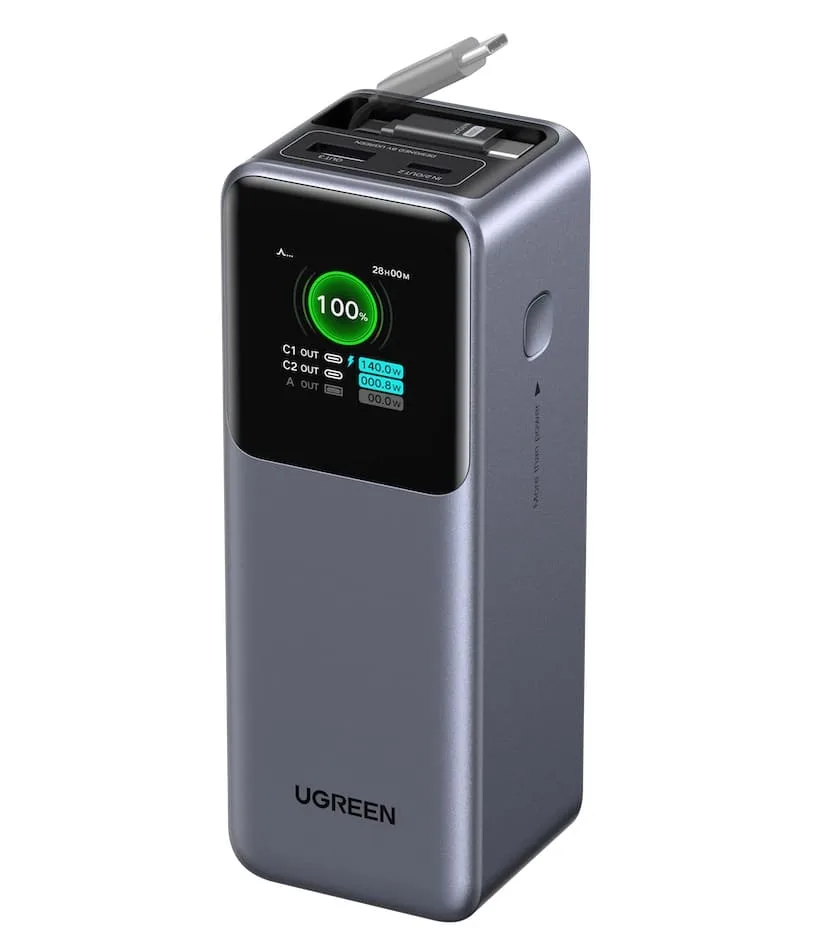 Обзор повербанка Ugreen Nexode 20 000 мАч с выдвижным кабелем, 165 Вт (PB726) - кабель