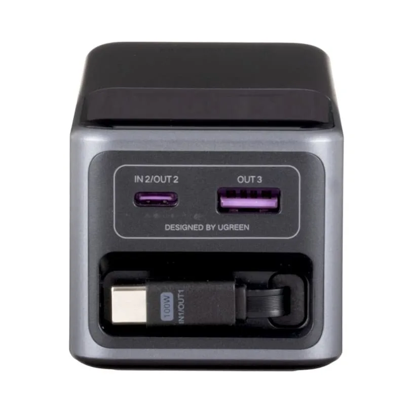 Обзор повербанка Ugreen Nexode 20 000 мАч с выдвижным кабелем, 165 Вт (PB726) - интерфейсы