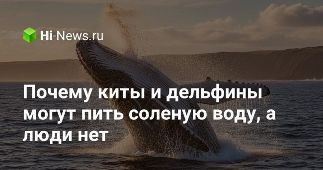 Почему киты и дельфины могут пить соленую воду, а люди