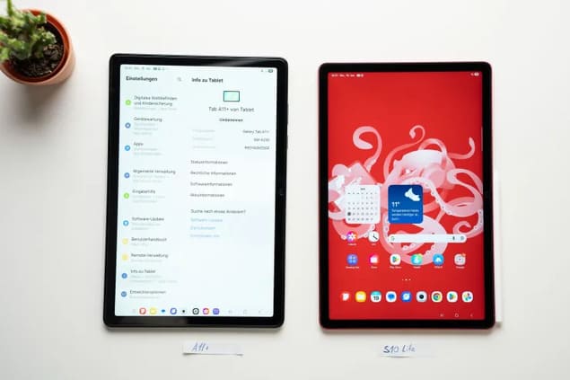 Samsung Tab A11+ и Tab S10 Lite интерфейс экран сравнение