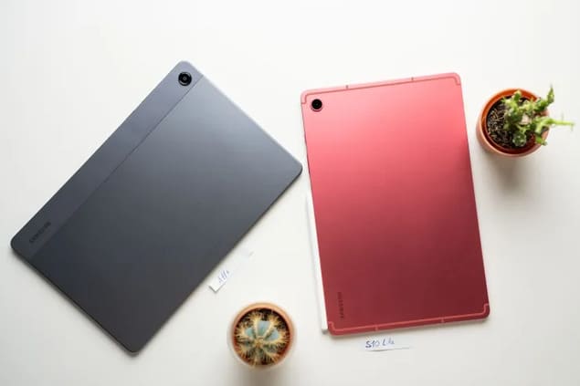 задняя панель Samsung Tab A11+ и Tab S10 Lite сравнение корпусов