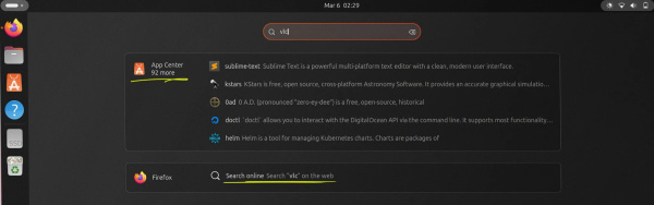 поиск в Snap Store и Google прямо из функции Обзор