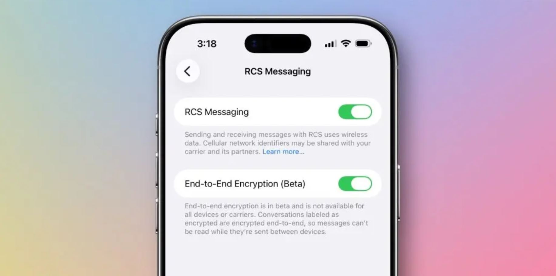 Что изменилось в iOS 26.5 beta 2. Сквозное шифрование в RCS — еще одна фича, которую тестируют в iOS 26.5. Фото.