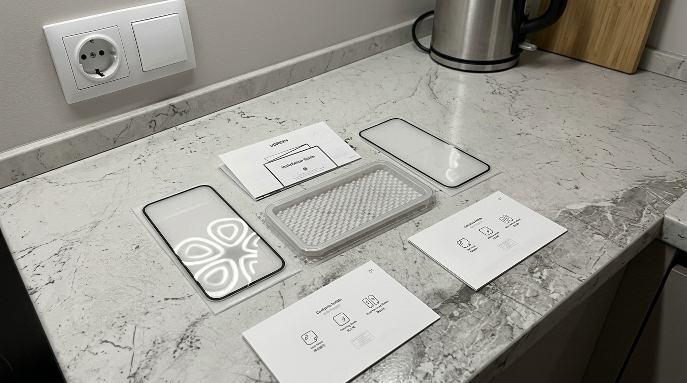 Защитное стекло для iPhone — клею сам и без пузырей. В комплекте два стекла и рамка для идеальной установки.. Фото.