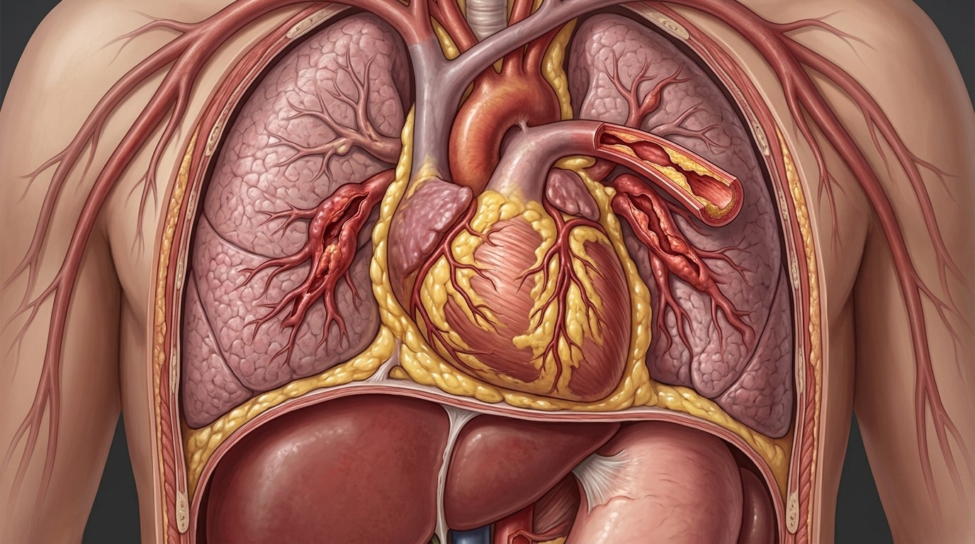 Длительное ожирение создаёт хроническую нагрузку на сосуды и внутренние органы