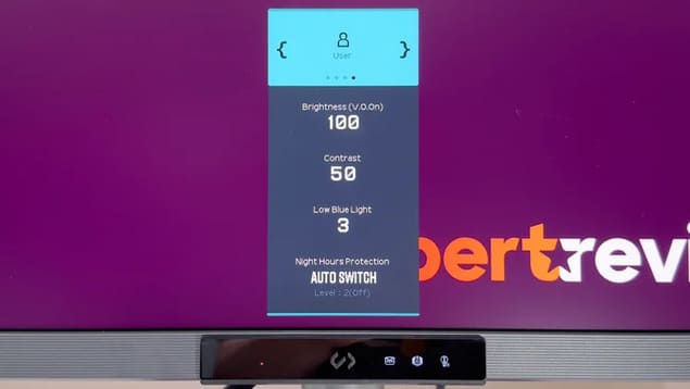 Меню с основными настройками BenQ RD280UG