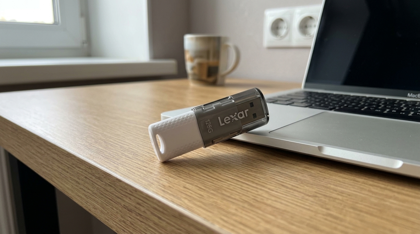Lexar JumpDrive S60 на 128 ГБ — моя флешка под архивы. Объёмная флешка для бэкапов и фильмов в дорогу.. Фото.