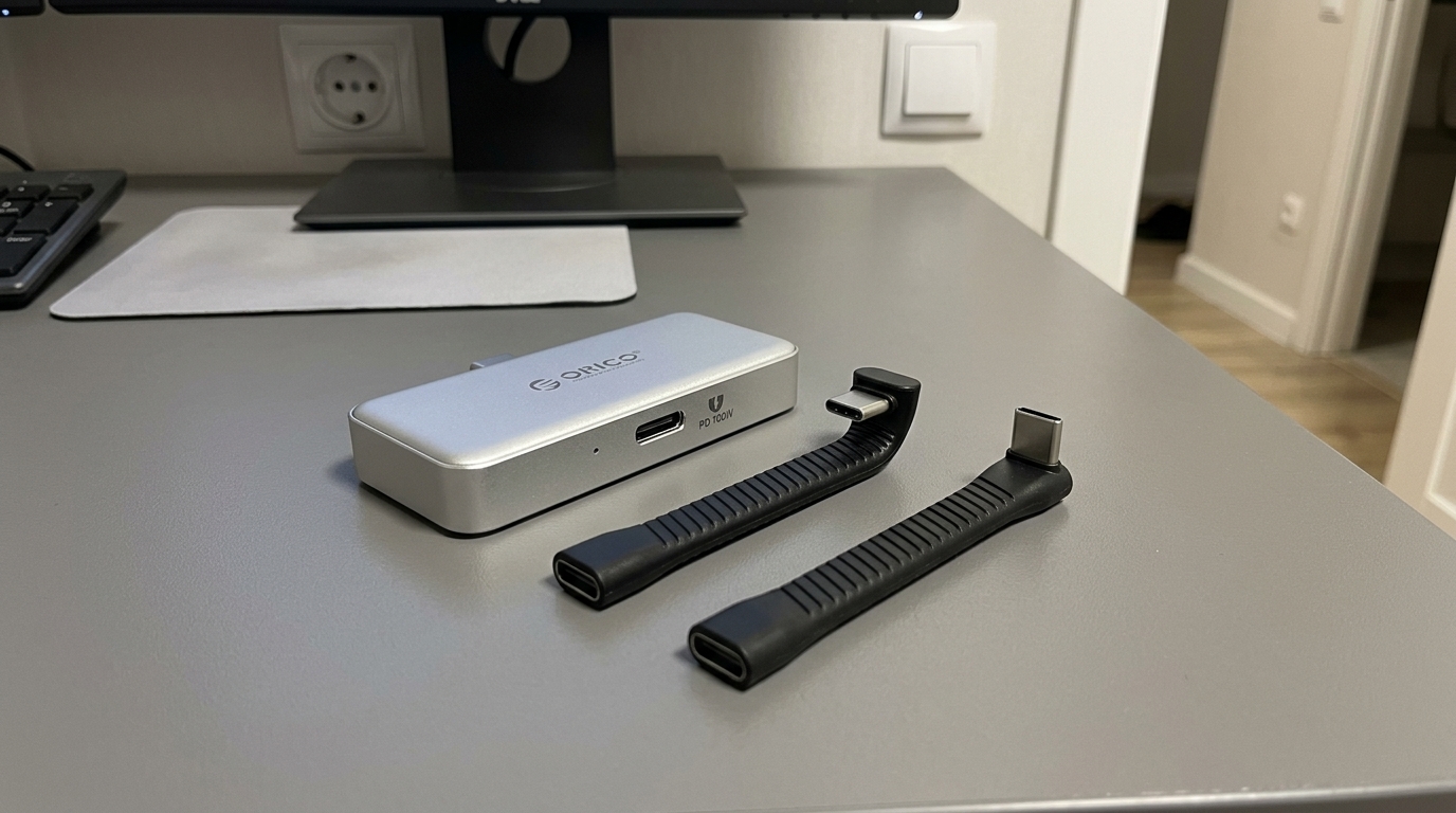 Внешний SSD для iPhone — снимаю ProRes и не думаю о памяти. Подключается прямо к iPhone через короткий угловой кабель — не мешает при съёмке. Фото.