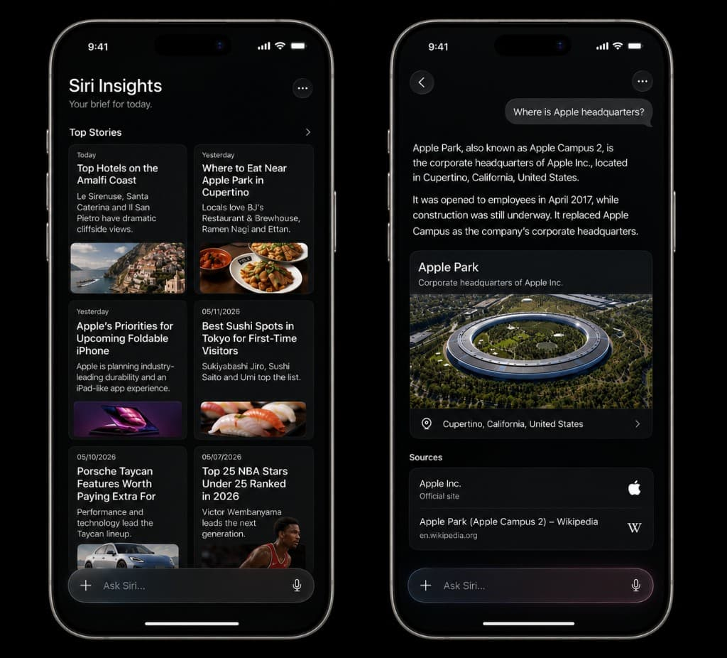 Функции iOS 27, которые не работают на русском языке. Приложение Siri тоже упирается в английский язык. Фото.