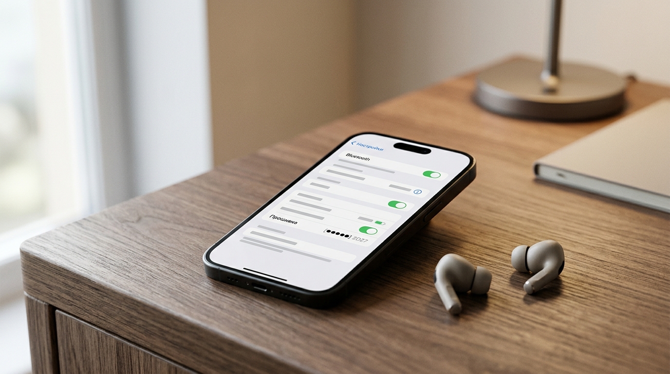 Проверка версии прошивки Beats Studio Buds в настройках Bluetooth