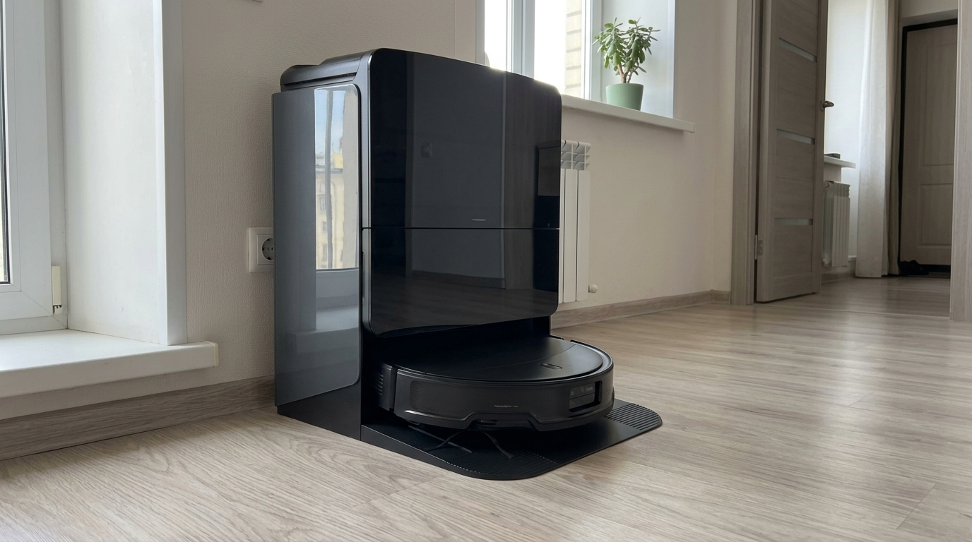 Roborock Qrevo CurvC: оптимальный робот-пылесос. Roborock Qrevo CurvC — более предпочтительный выбор, если есть деньги. Фото.