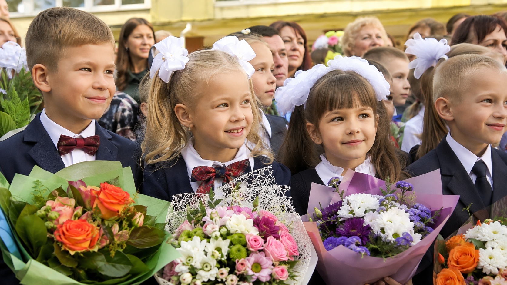 Больше всего в конце лета тратятся родители первоклассников. Фото.